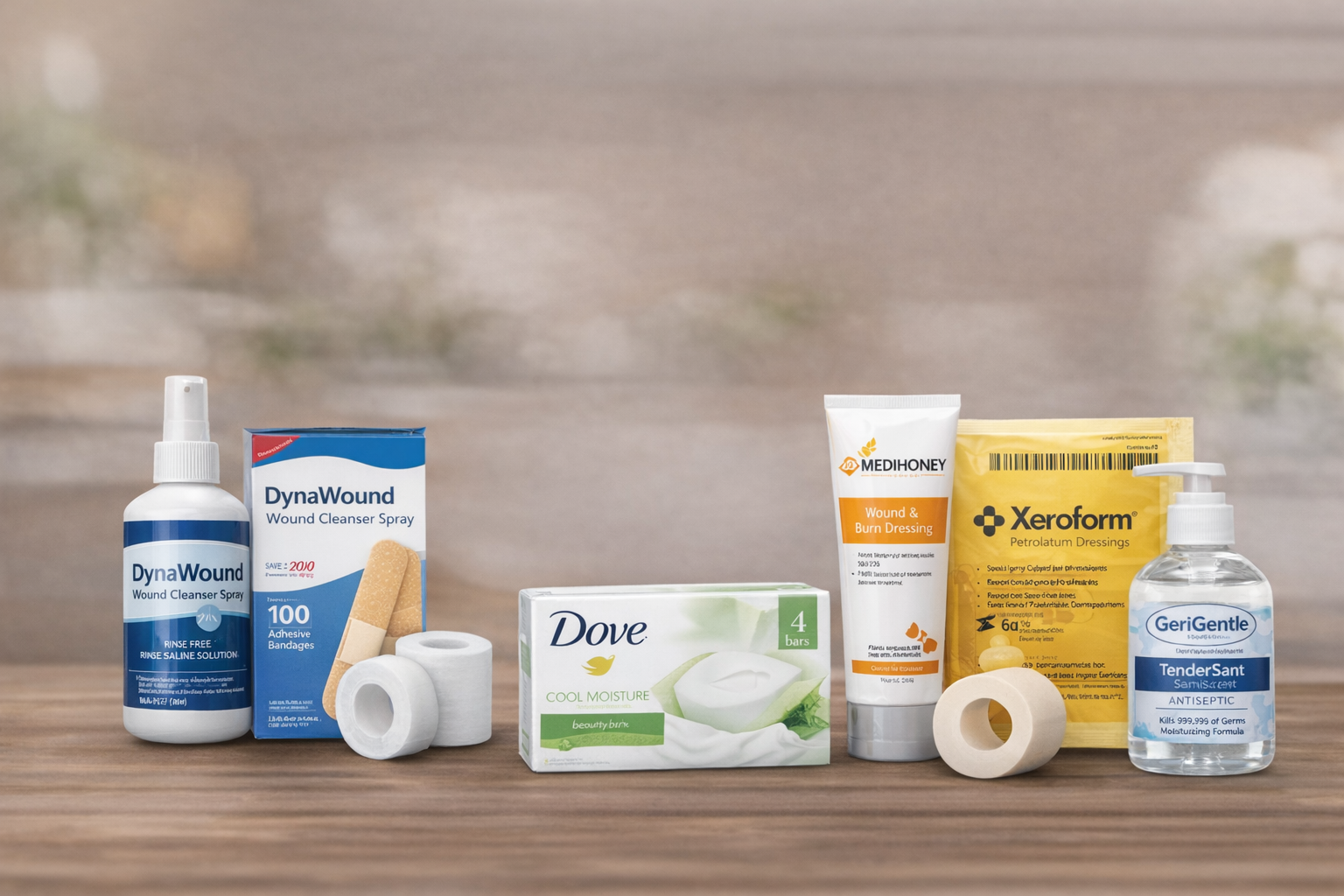 Care bundles for wound care, first aid, and daily hygiene essentials