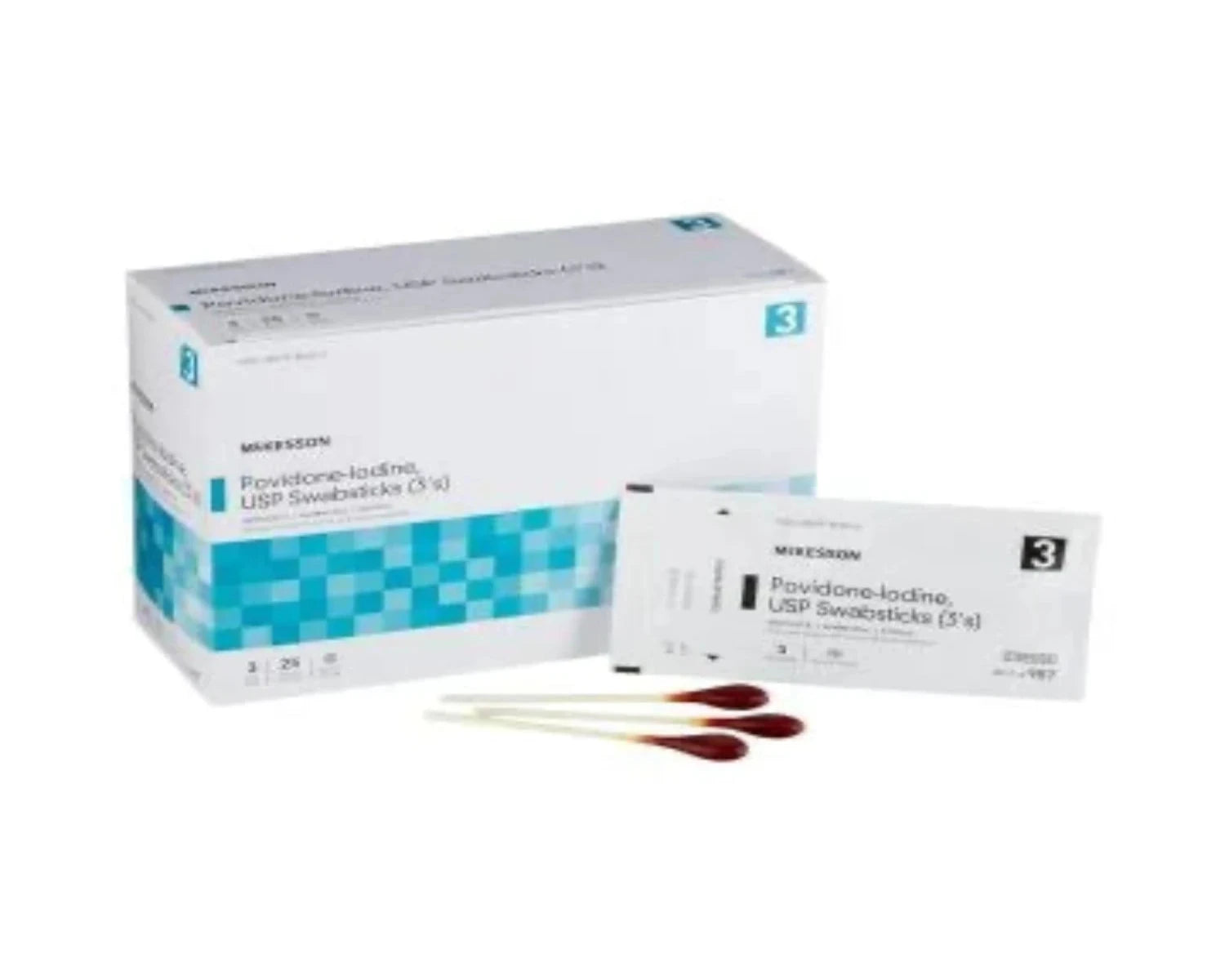 Povidone-iodine antiseptic swabsticks, sterile single-use applicators for skin preparation and wound cleansing