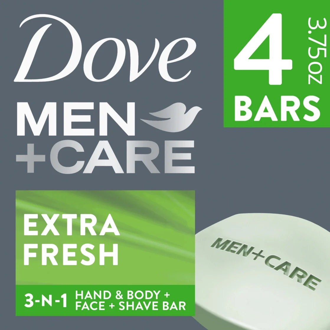 Dove Men+Care® Extra Fresh 3-in-1 Bar Soap – 4 Pack