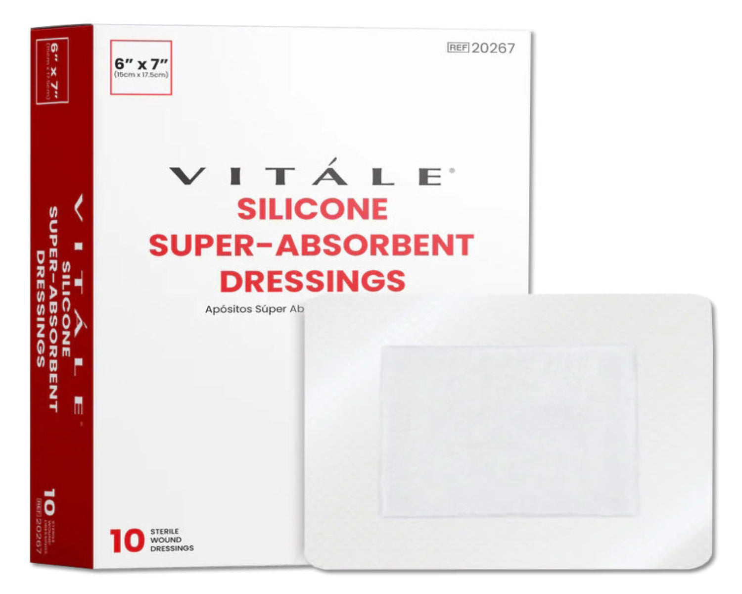 Large silicone super absorbent wound dressing 6x7 inch sterile