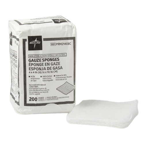 Non-sterile 4×4 gauze sponges for wound cleansing and general care