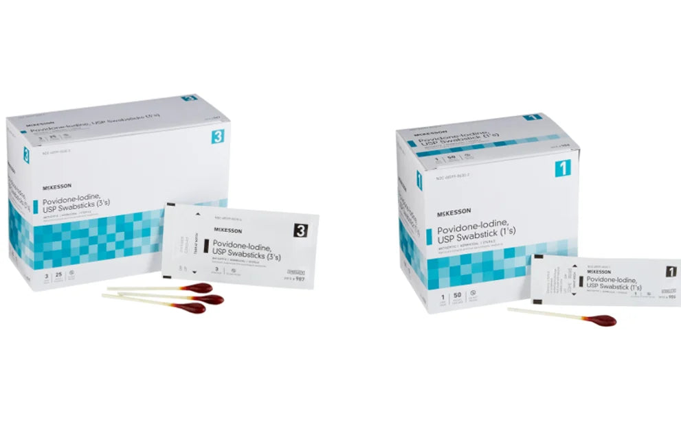 Povidone-Iodine Swabsticks (Single-Use, Sterile)