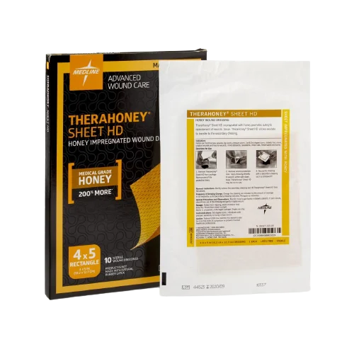 TheraHoney® Sheet HD — Honey-Impregnated Wound Dressing (4×5 in)